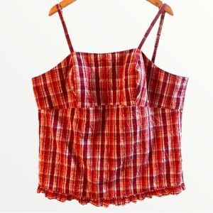 Torrid Gingham Ruffle Hem Top w/ Adjustable Straps